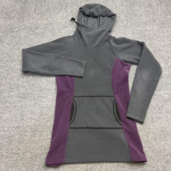 Melanzana Pullover Hoodie Dress Womens Small Gray Purple MicroGrid Outdoor - Picture 1 of 7